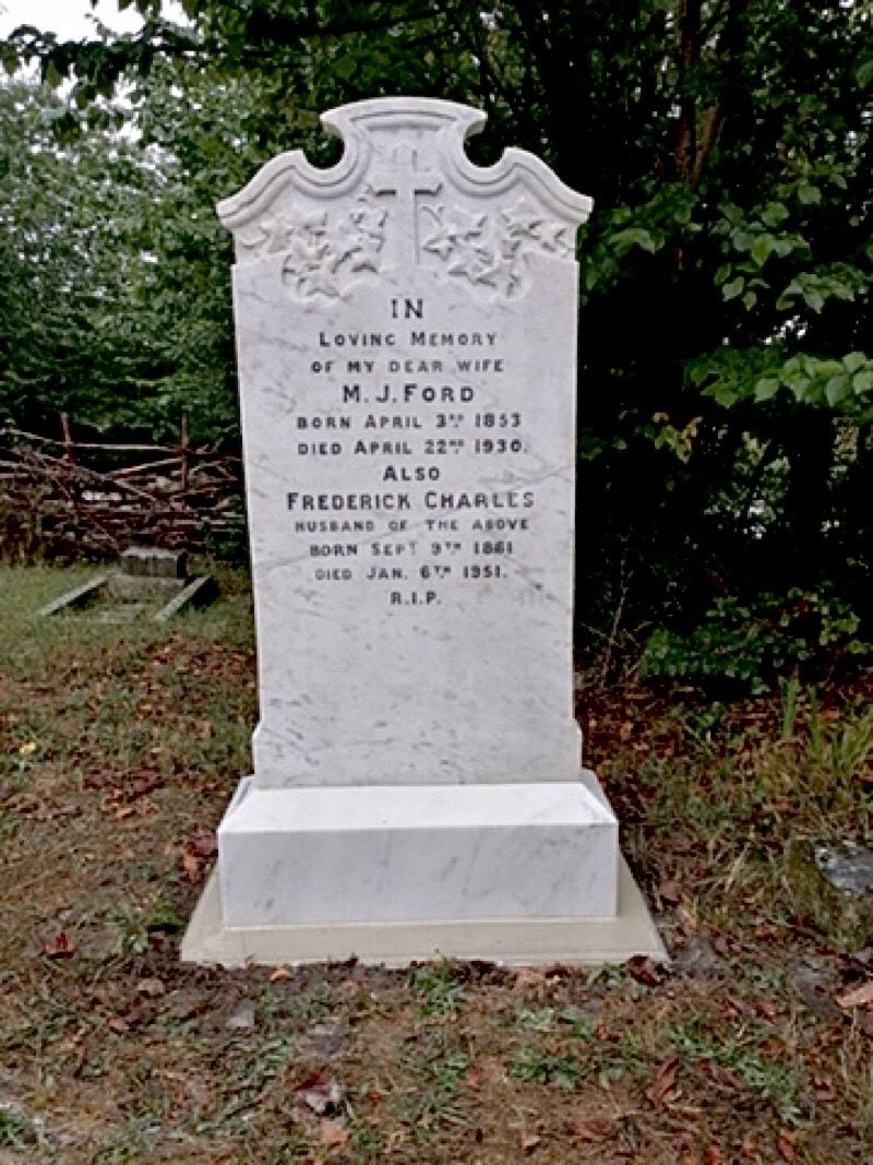 Headstone of Frederick Charles Ford and Mary Hann